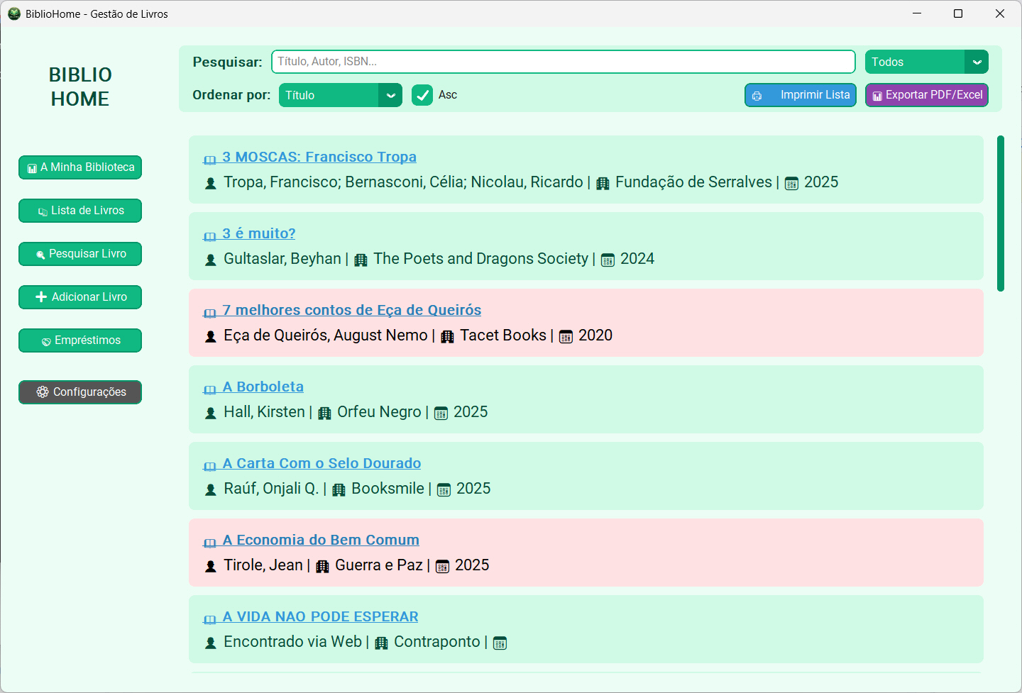 BiblioHome Programa Windows